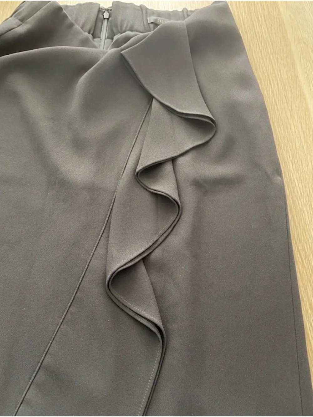 J. Crew Black Ruffle-Detail Pencil Skirt
